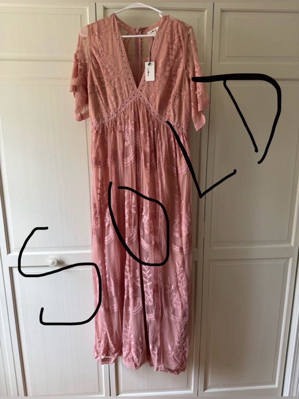 NWT Elegant Boho Lace Maxi Dress
